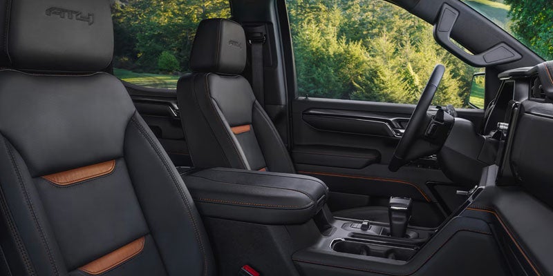 2026 GMC Sierra 1500 premium interior with spacious front seats and advanced cabin technology